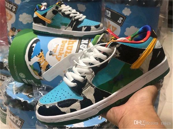 

бен х sb dunk low pro qs коренастого dunky джерри белой / лагуна импульсно-черный-университет золотого скейтборд мужчины женщина тренеры со
