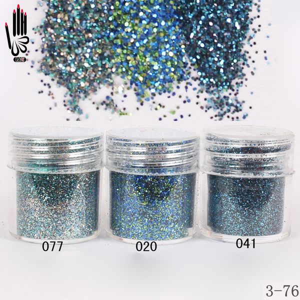 

1 jar/box 10ml 3d nail fashion 3 peacock blue nail glitter fine powder for art decoration optional 300 colors factory 3-76, Silver;gold