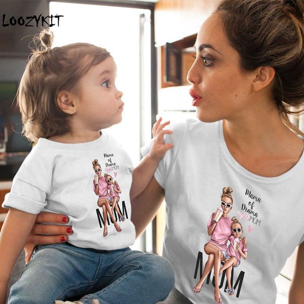

loozykit summer family matching clothes tshirt women son t-shirt kids baby girl boys casual t shirt outfits, Blue