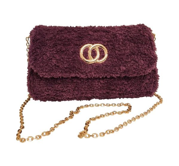 

purple plush bag - shoulder bag