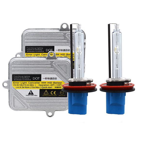 

55w fast bright car headlight xenon kit xenon d2h h7 h11 hb3 9012 h1 5500k car light bulb dc 12v 55w fast start ballast hid kit