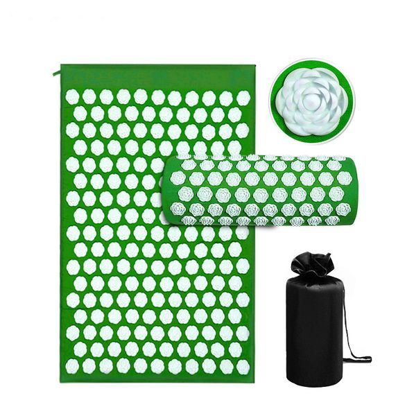 

3 pcs/set lotus acupuncture mat massage yoga mat fitness shakti for back cushion relieve stress and pillow set pin pad fy6140