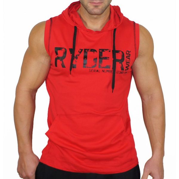 

Brand Men Bodybuilding Cotton Tank Tops Gyms Fitness Hooded Vest Sleeveless Hoodie Male Summer Casual Workout Tops Sweatshirt