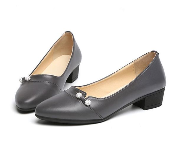 

2020 spring and autumn with new style fashion middle heel coarse heel round head women's shoes @mqwbh785, Black