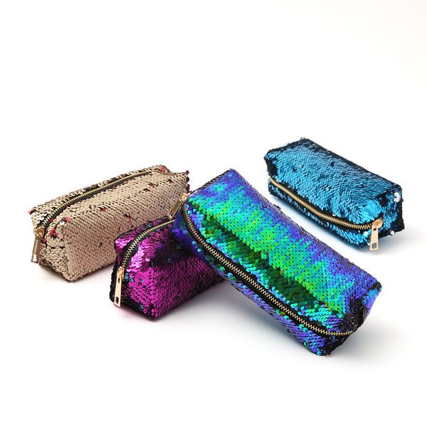 

mermaid sequin storage bag wash bag fashion makeup carrying evening pencil case