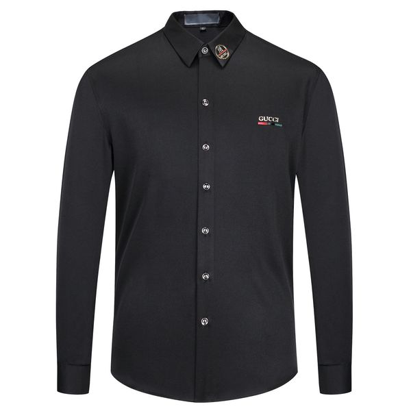 

2020ss men's cotton shirt casual slim business long sleeve t-shirt plain color lapel men's shirt m-3xl