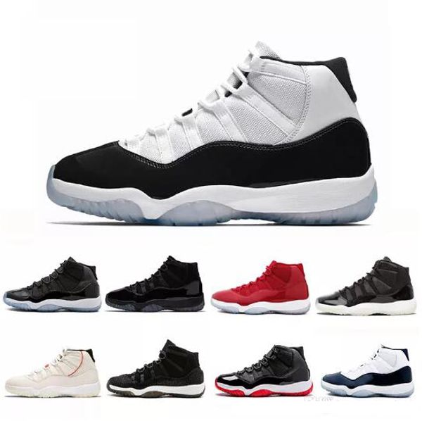 

2019 concord high 45 11 xi 11s cap and gown prm heiress gym red chicago platinum tint space jams men basketball shoes sports sneakers, White;red