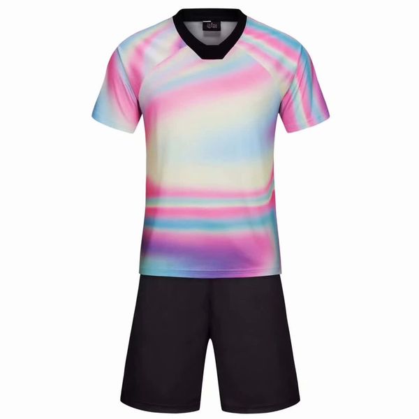 

men's custom soccer jerseys sets adult's personal football shirts kits diy logo sponsor name number training suits rainbow sports