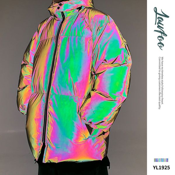 

2019 men's wear light thickening keep warm cotton-padded clothes loose coat male, Black