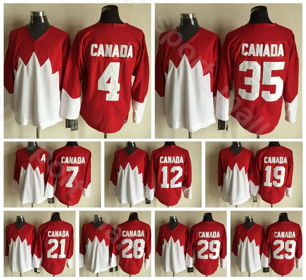 

men vintage ice hockey 21 stan mikita jersey 1972 team canada red white stitched 28 bobby clarke 29 ken dryden 35 tony esposito, Black