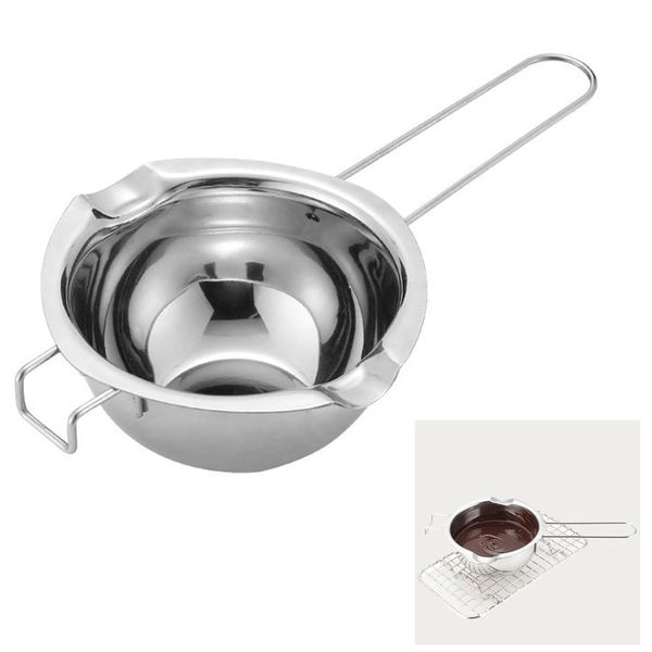 

stainless steel long handle wax melting pot diy scented candle soap chocolate butter melting pot handmade soap chocolate tools