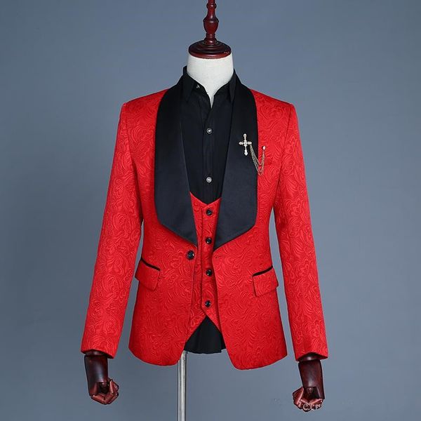 

new custom-made shawl lapel groomsmen one button groom tuxedos men suits wedding/prom/dinner man blazer(jacket+pants+tie+vest) 106, Black;gray