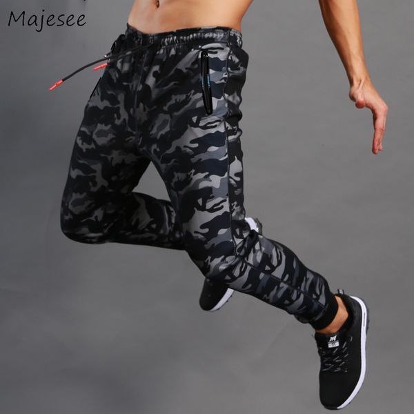 

pants men full length loose camouflage street fashion fitness clothing pencil pant mens european style all-match trousers chic, Black