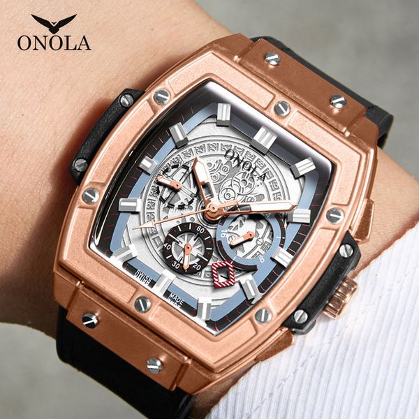 Orologio sportivo di lusso per uomo ONOLA Orologio al quarzo moda quadrante grande orologio da polso orologi casual uomo relogio masculino CX200805