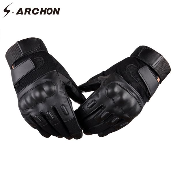 

archon pu leather tactical full finger gloves men winter warm combat motorcycle glove army fight swat bicycle gloves, Blue;gray