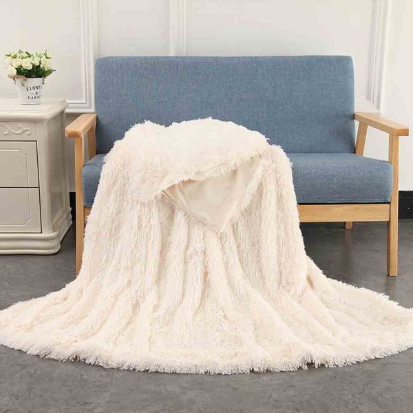 

winlife super soft long shaggy fuzzy fur faux fur warm elegant cozy with fluffy sherpa throw blanket