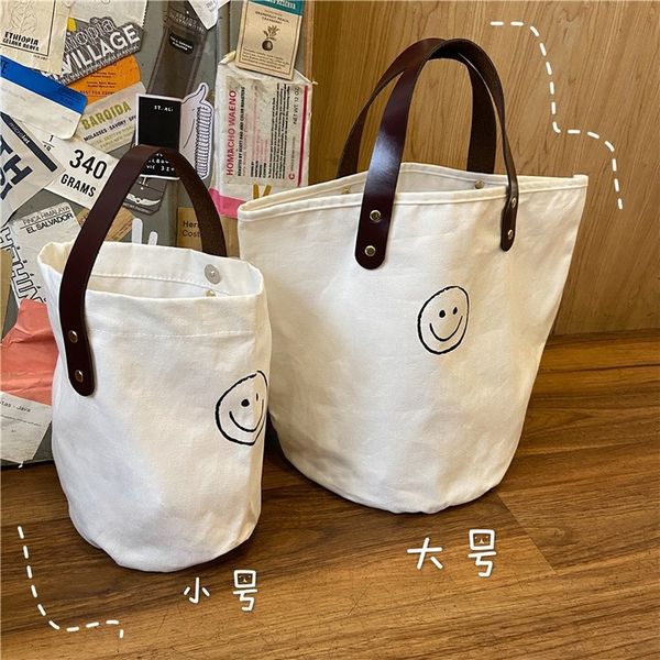 

2020 fashion polka dot clutch canvas bag environmental hand bag bucket women