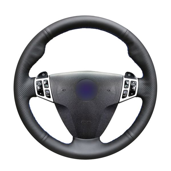 

hand-stitched black pu artificial leather car steering wheel cover for saab 9-3 2006 2007 2008 2009 2010 2011 9-5 2006 2007 2008