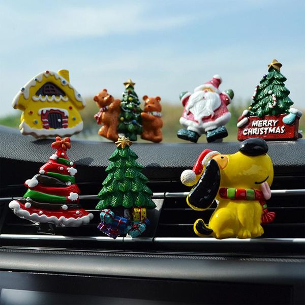 Santa Car Air Outlet Car Perfume Clip Air Conditioning Outlet Perfume Clip Decorations Christmas Gifts Blue Car Accessories Blue Car Accessories