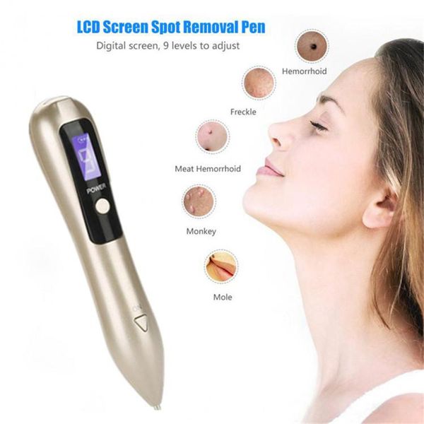 9 Nível LCD Toupeira Remoção de Caneta USB Freckle Máquina de Remoção de Mancha Escura Removedor Para Face Verruga Tag Tatuagem Remover Caneta Cuidados Com A Pele