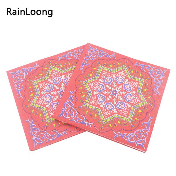 

rainloong] eid al-fitr paper napkins with new moon printed for ramadan decoration islam 33*33cm