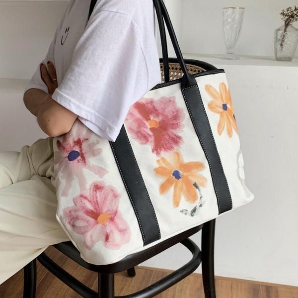 

2020 судоходные сумки женщины холст сумка большая емкость старший леди totes сумки высокого качества сумки граффити сумка