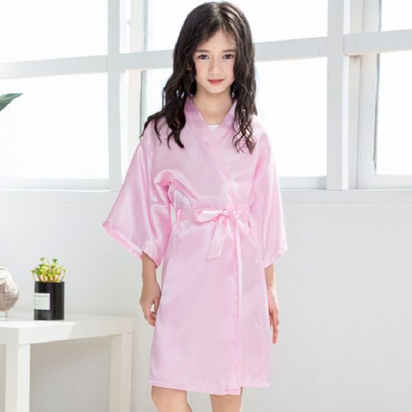 

халат для подружки невесты атласный халат халат с коротким банным кимоно модный халат для детей пижама подробнее размер девушки цветка, Black;red