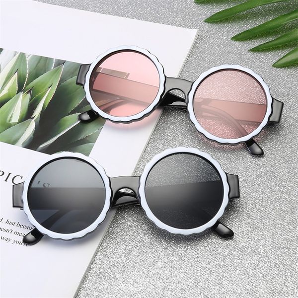 

new arrival round frame coating retro men women brand sunglasses vintage mirrored integrated glasses 3, White;black