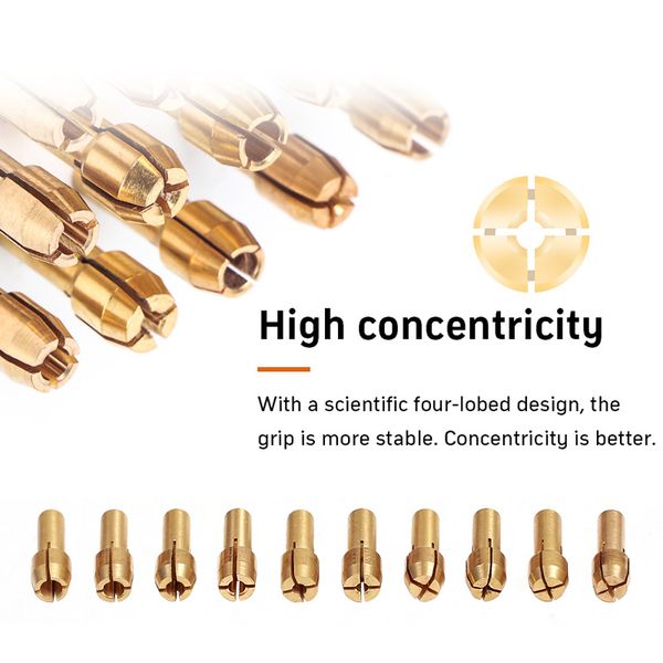 Brass Collet Chuck for Dremel Rotary Tool with an A550 Shield and Dedicated Loca