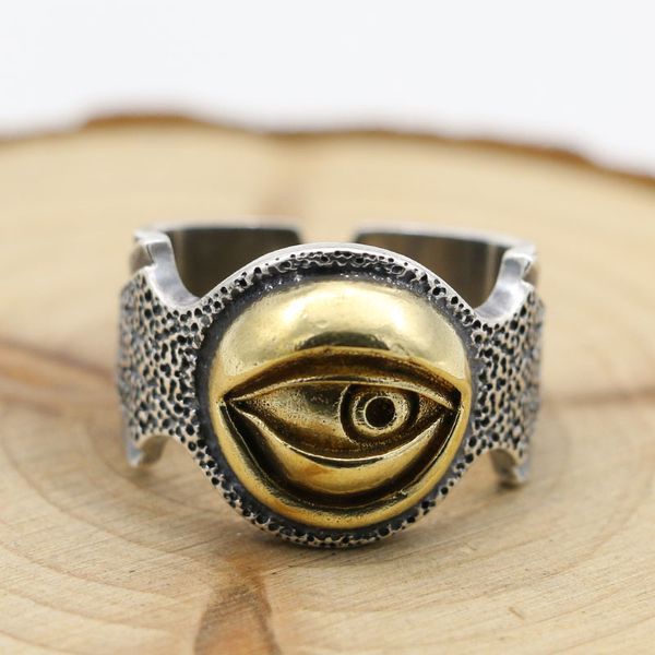 

ngoriginal gothic eye god genuine 925 sterling silver vintage evil eye rings men's fashion cool ring open end jzr390