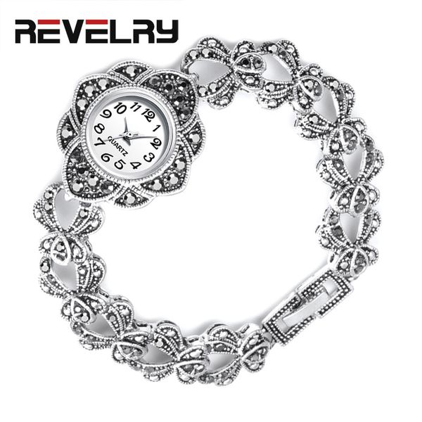 

revelry luxury antique silver wrist watch turkish rhinestone bracelet watches women vintage geneva designer quartz watch womens, Slivery;brown