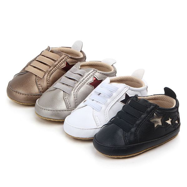 

toddler baby shoes kids star pattern sneakers soft sole crib shoes anti-slip footwear infant boys girls first walkers