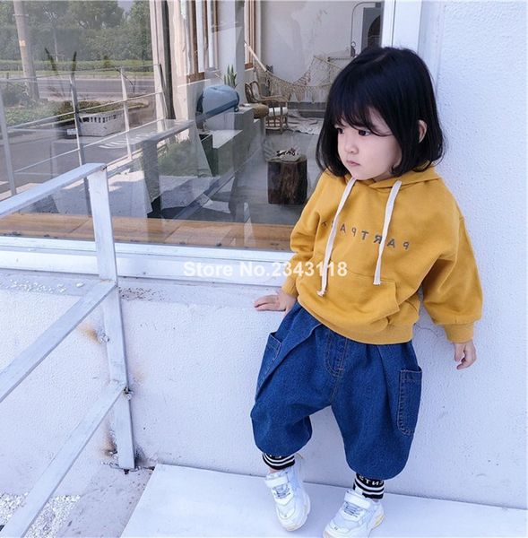 

весна осень мальчики девочка моды трикотажного thread bottom джинсы дети весь матч сыпучего гарем джинсы 2-6y, Blue