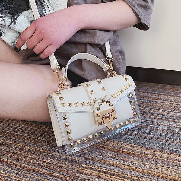 

цвет сумки женские заклепки crossbody bagclear прозрачный пвх наплечные сумки женщины конфеты цвет женщины желе сумки кошелек твердый