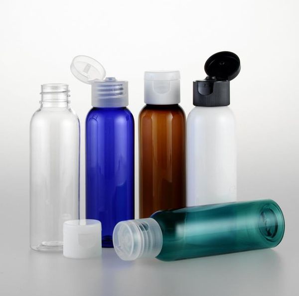 Bottiglia di plastica a spalla rotonda in PET da 60 ml, contenitore cosmetico vuoto da 60 CC, bottiglia di imballaggio per lozione/toner con cappuccio a scatto SN4367