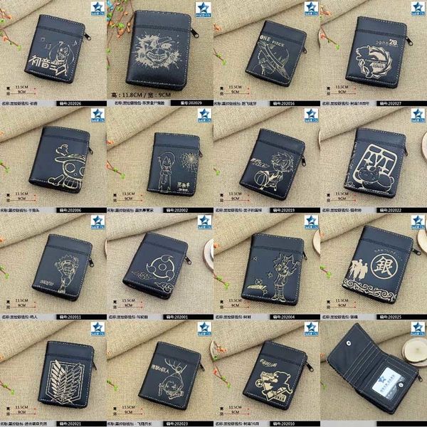 

designer wallet purse butler gintama hatsune miku hitman reborn naruto tokyo ghoul one piece etc short wallet zipper purse, Red;black