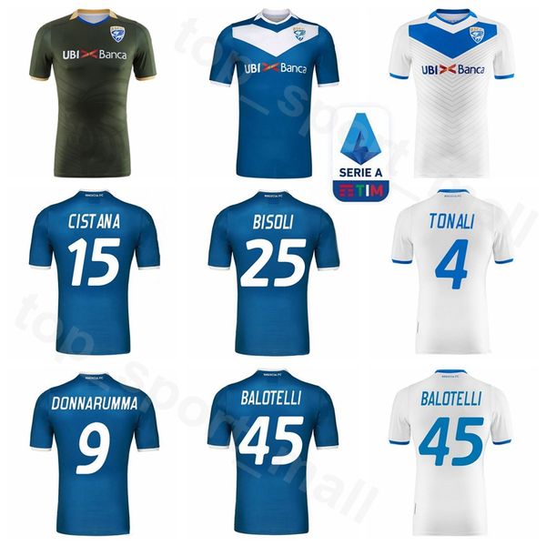 

2019 2020 brescia calcio soccer jersey home team 45 balotelli 9 donnarumma 11 torregrossa 14 chancellor 4 tonali football shirt kits, Black;yellow