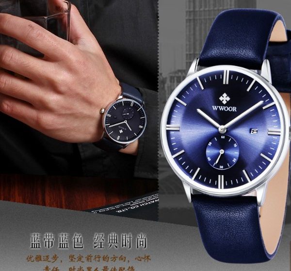 

one piece genuine brand leather scrap men's watch of the couple, Slivery;brown