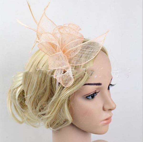 

european and american banquet cap, fine linen hair hoop, headdress, linen yarn hairdress, Silver