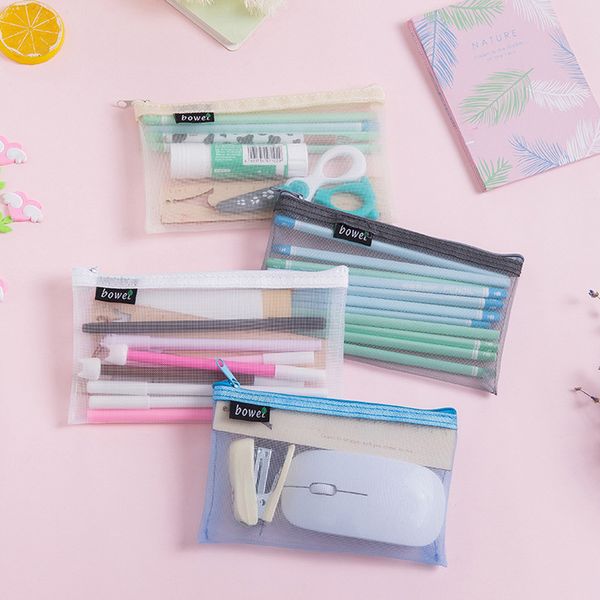 

студент simple clear pen пенал офиса школьные принадлежности pen case футляры