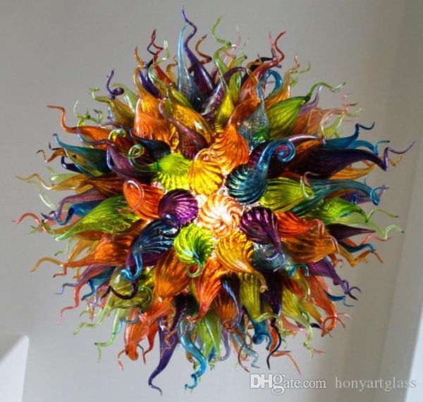 

multi color murano glass large chandelier modern hand blown glass pendant lamps for l lobby livingroom decor