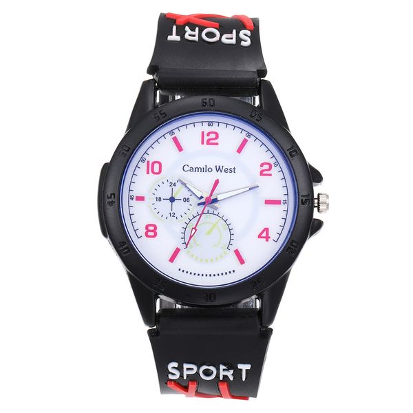 

silicone strap quartz fashion men's watch outdoor sports blue glasss wristwatches 6 colors 427, Slivery;brown