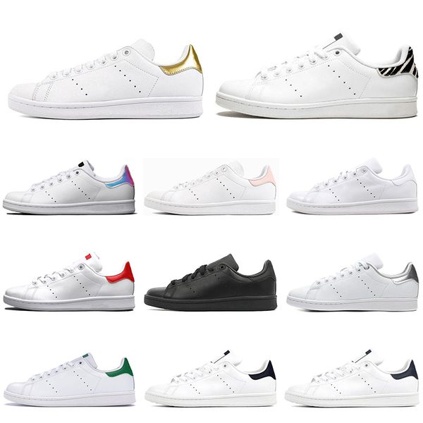 

with socks new stan smith flats sports sneakers leather triple black navy blue outdoor casual walking shoes size 36-44