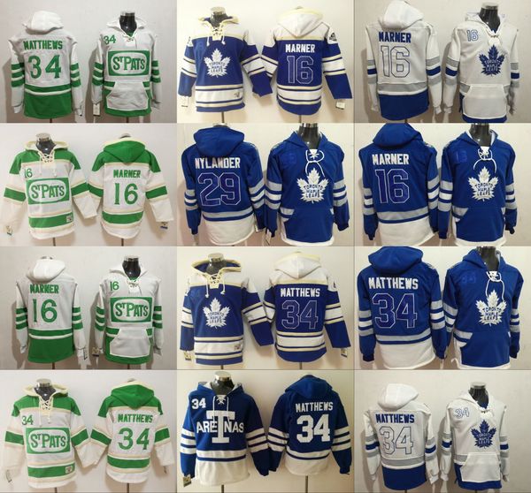 

toronto maple leafs hoodie 34 16 mitch marner 29 william nylande 100th 2017 centennial classic st pats hockey jersey stitch, Black;red
