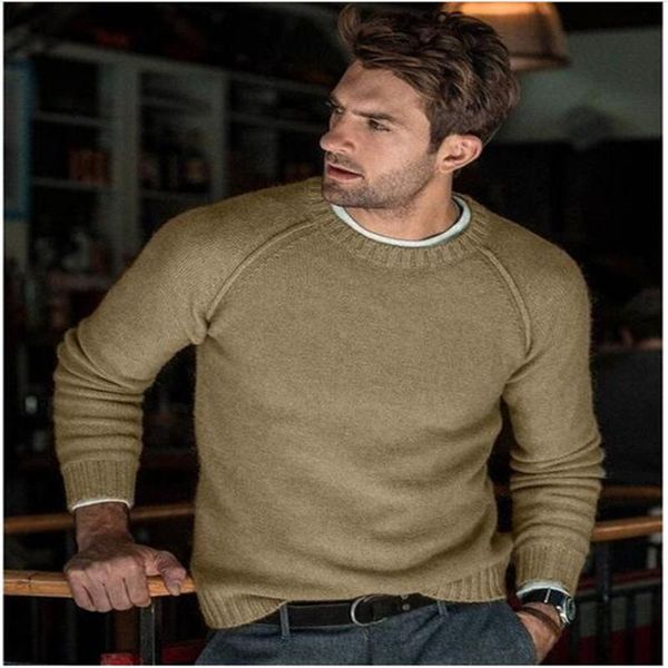 

2020 winter european american fashion stylist style pullovers men's o-neck long sleeve casual sweater pure color loose sweater, White;black