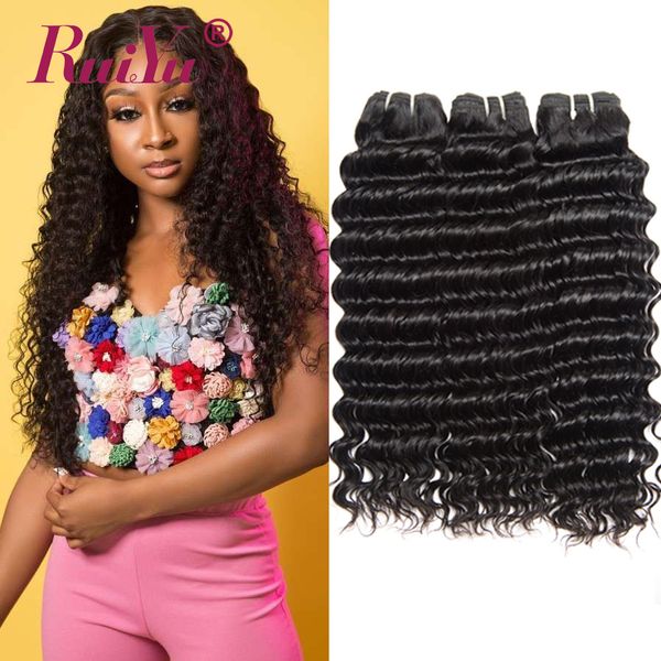 

deep wave связка бразильская дева волосы плетение связка естественного цвет малазийских человеческие волосы переплетения перуанского remy ha, Black