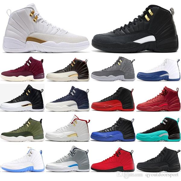 

with socks new 12 12s men basketball shoes flu game winterized the master gym red gamma michigan mens trainers sports sneakers 40-47