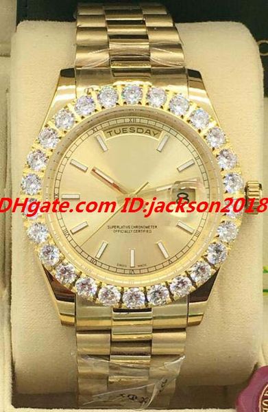 

mens bigger watches watch yellow bezel bigger 228238 shipping diamond gold luxury diamond dial 41mm automatic fashion men's 18k mdnim, Slivery;brown