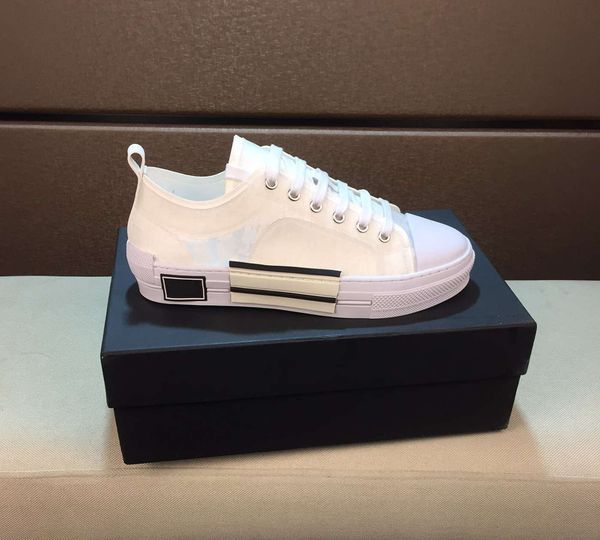 

new 19ss flowers technical canvas b23 high oblique casual shoes mens luxury designer shoes womens fashion casual shoes 36-45 v09, Black