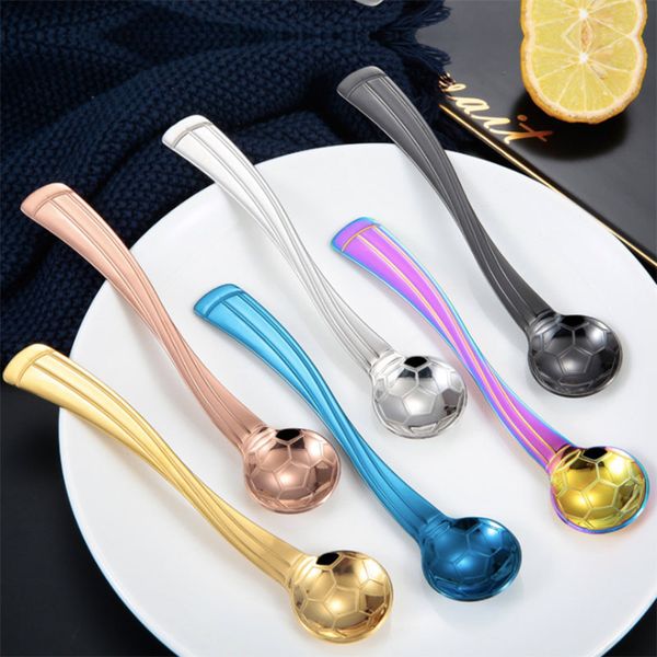 

creative coffee spoon stainless steel 18/10 cute tea spoon football design for ice-cream six finishing available